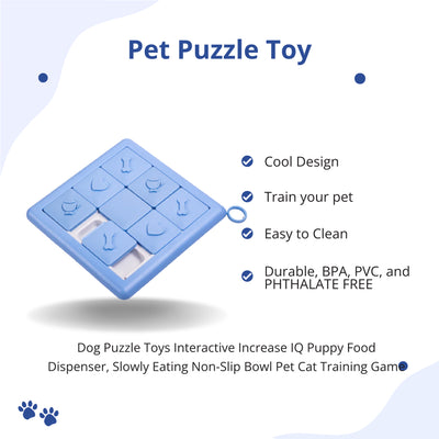 Pet Puzzle Toy with Non-Slip Base and Slow-Feed Food Dispenser