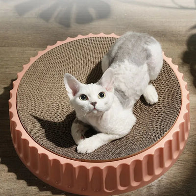 Round Cat Scratcher Pad Grinding Claws Cardboard Corrugated Paper Kitten Scrapers