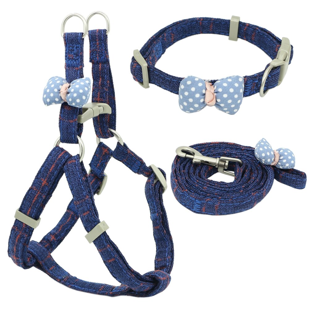 adjustable soft cute bow dog harness5