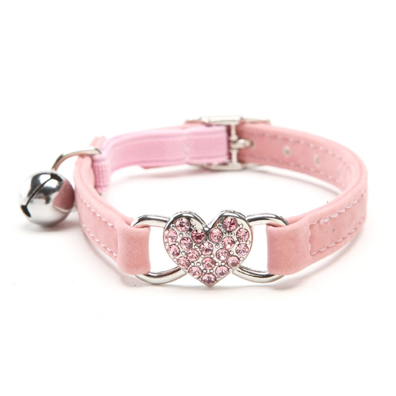 heart charm and bell cat collar5