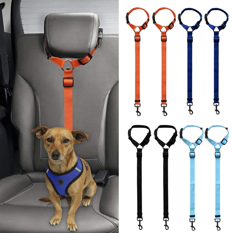 car seat belt safety adjustable harness leash, travel clip strap for dog & cat