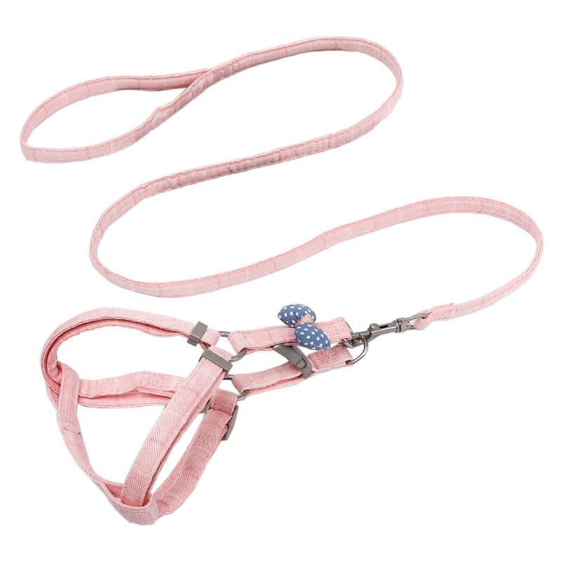 adjustable soft cute bow dog harness11