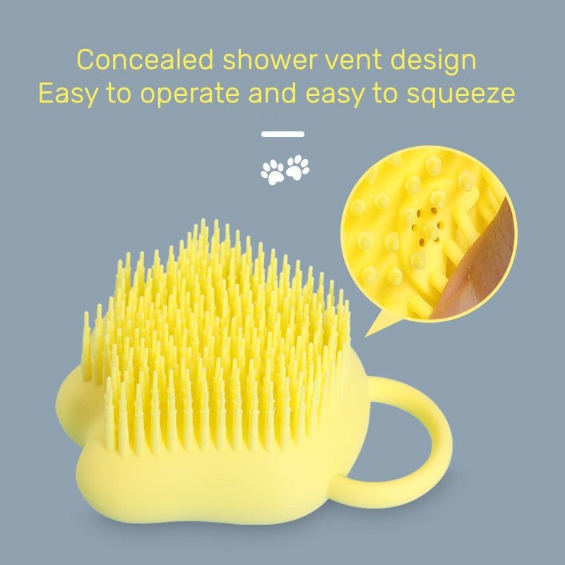 Pet Bath Brushes Silicone Massage Shampoo Dispenser Portable