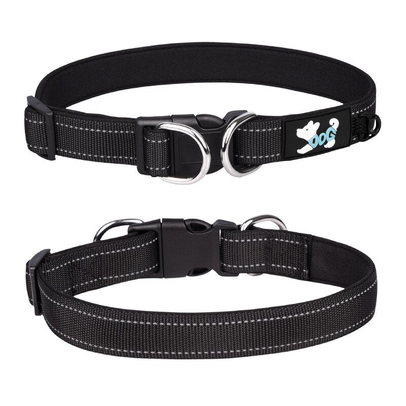 adjustable reflective nylon dog collar with neoprene padding14