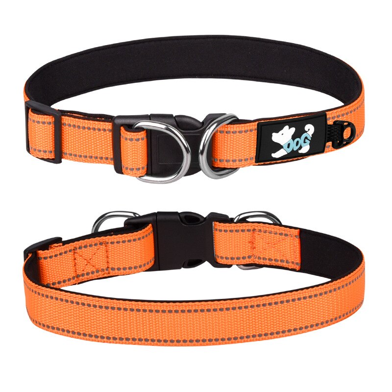 adjustable reflective nylon dog collar with neoprene padding13